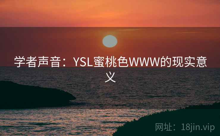 学者声音:YSL蜜桃色WWW的现实意义